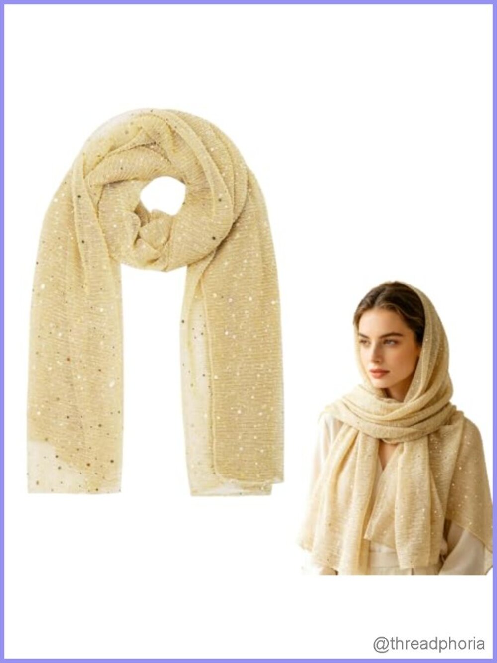 Sequin Mesh Scarf for Women - Lightweight Shawl, Festival Rave & Party Accessory